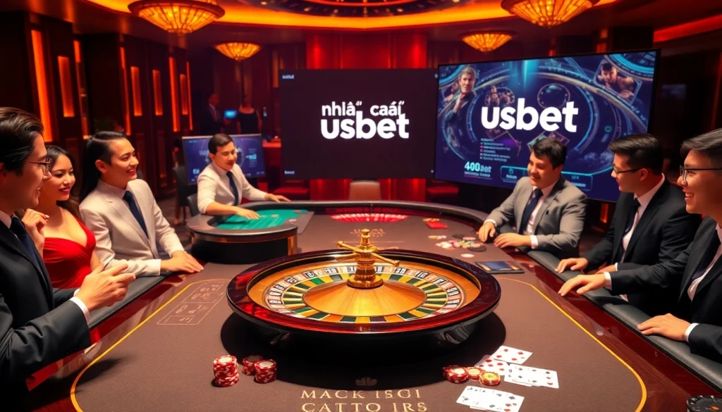 Engaging gamblers with exciting table games at nhà cái usbet's luxurious casino.